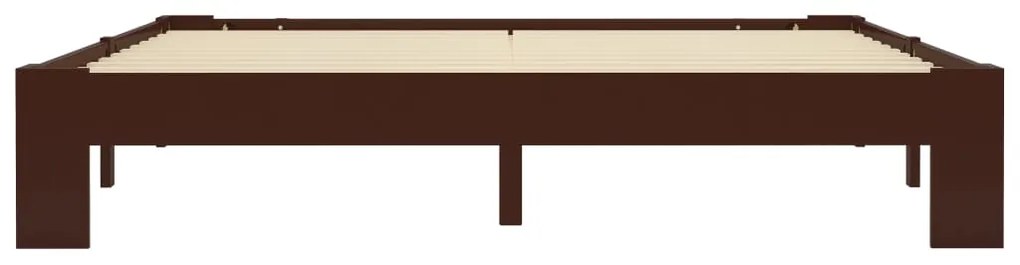 Estrutura de cama 160x200 cm pinho maciço castanho-escuro