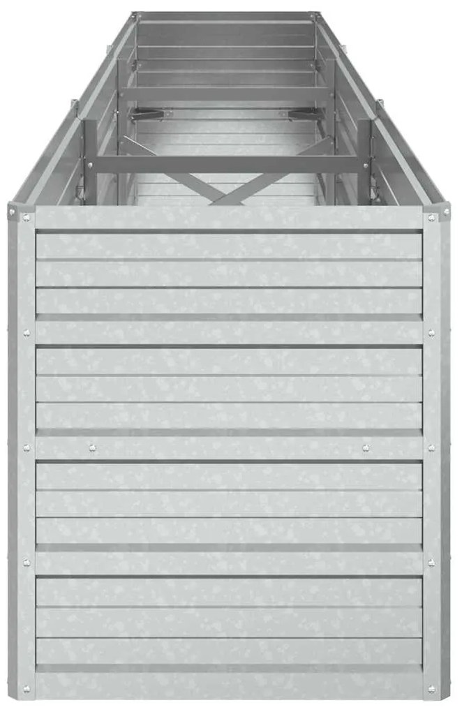 Canteiro elevado de jardim 240x40x45cm aço galvanizado prateado