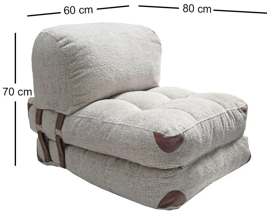 Sofá-Cama Fold – Cinzento – 80x70 cm