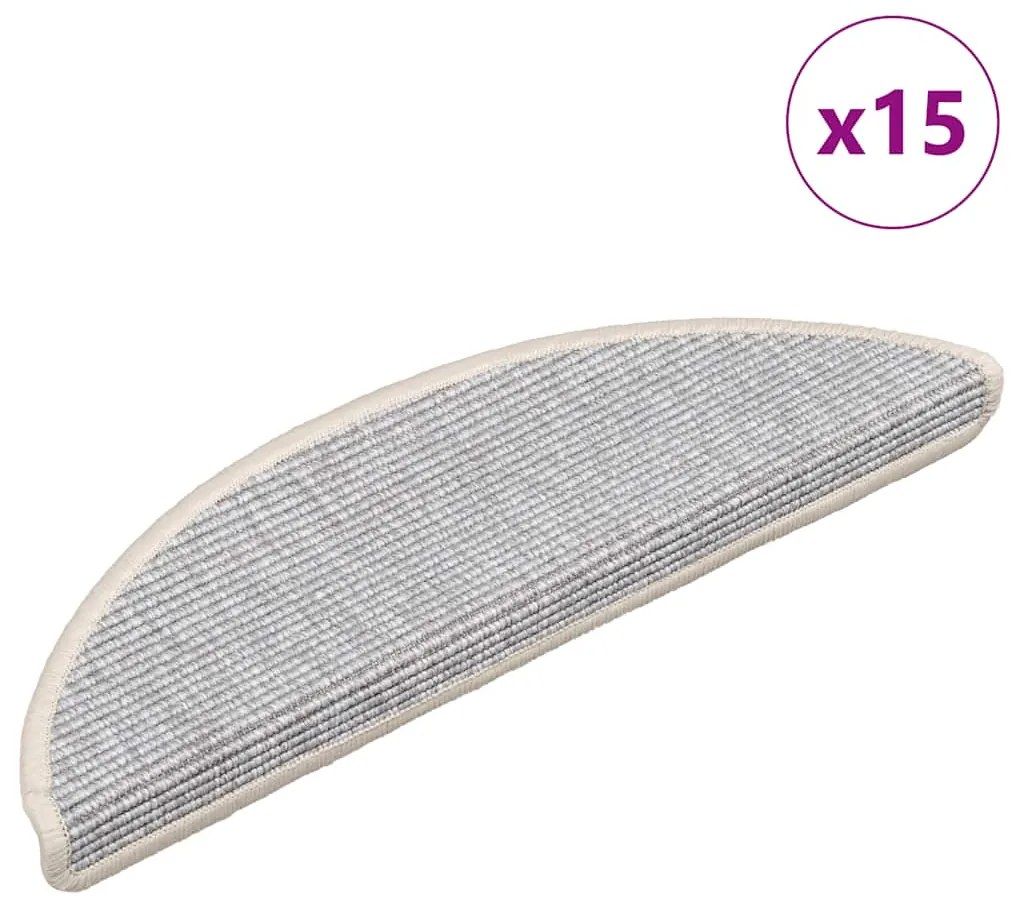 Tapetes escada adesivos 15 pcs 56x17x3 cm prateado