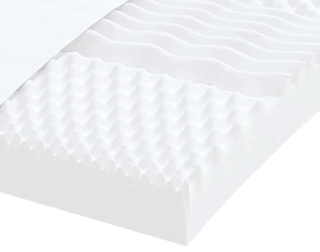 Colchão de espuma 160x220 cm 7 zonas dureza 20 ILD branco