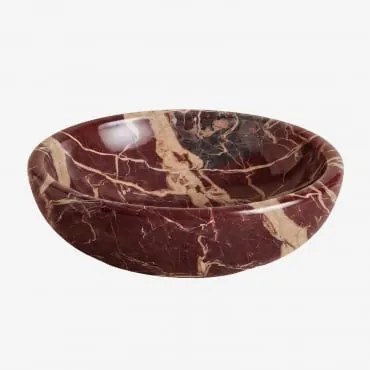 Lavabo Redondo Ø40 Cm Em Pedra Natural Eskel Mármore Vermelho Cherry Gold - Sklum