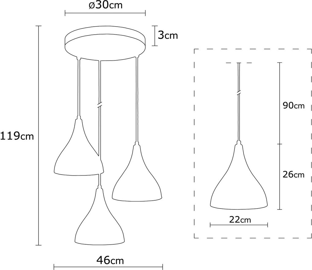 Candeeiro de Teto Berceste – Preto – 46 cm de Diâmetro