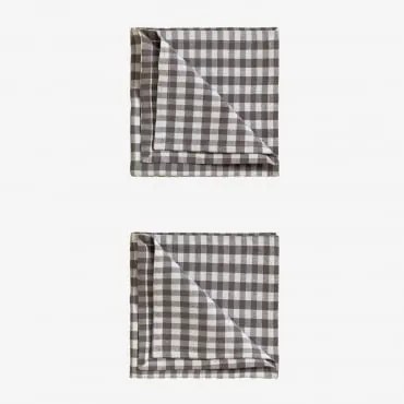 Conjunto De 2 Guardanapos De Algodão Hillary Toupeira - Sklum
