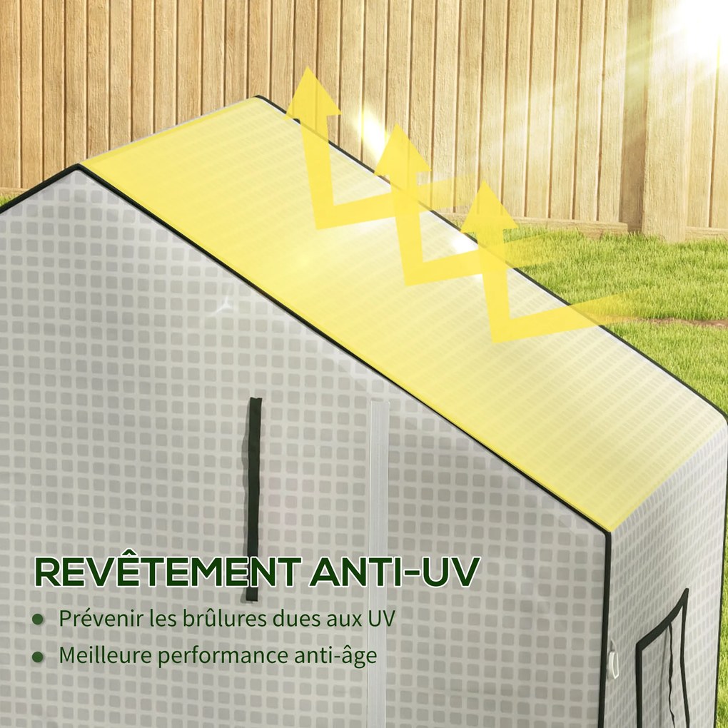 Lona de substituição para estufa de jardim 140 x 73 x 190 cm (ESTRUTURA NÃO INCLUIDA) com janela e porta anti-UV para o jardim - Branca