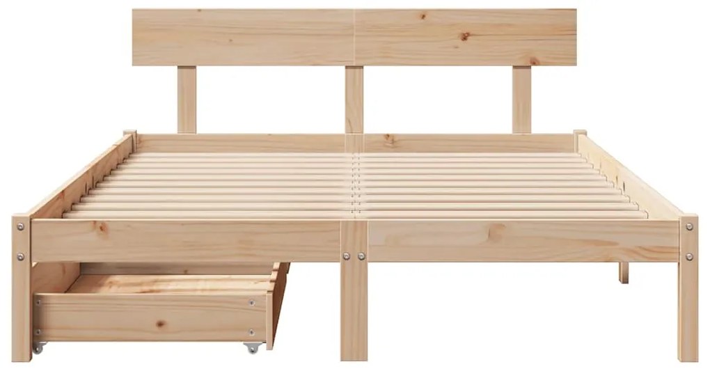 Cama sem colchão 140x200 cm madeira de pinho maciça