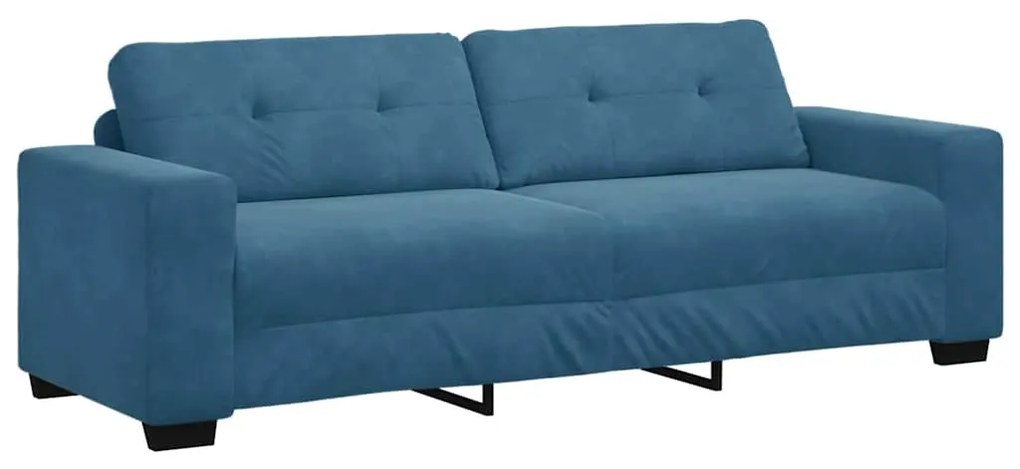 Sofá de 3 Lugares vidaXL Azul 180 cm em Veludo