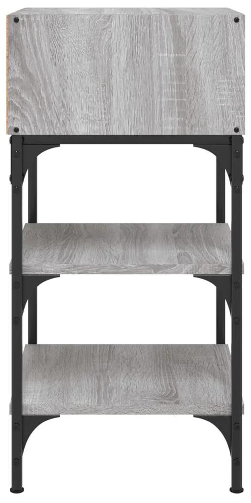 Mesa de cabeceira 35x34,5x70 cm derivados madeira cinza sonoma