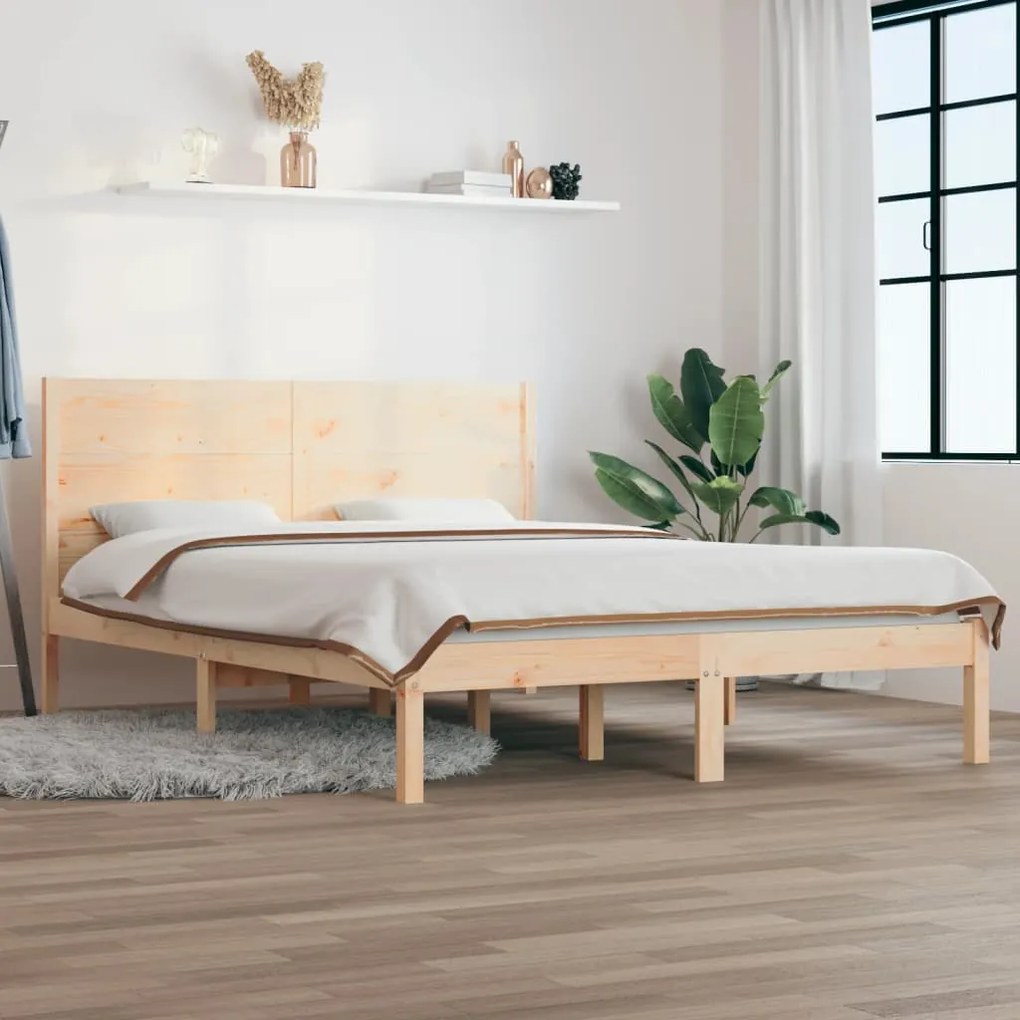 Cama sem colchão 160x200 cm madeira de pinho maciça