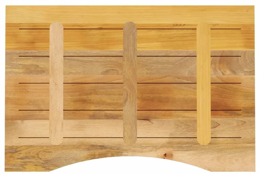 Tampo de mesa com curva 100x60x2,5cm mangueira áspera maciça