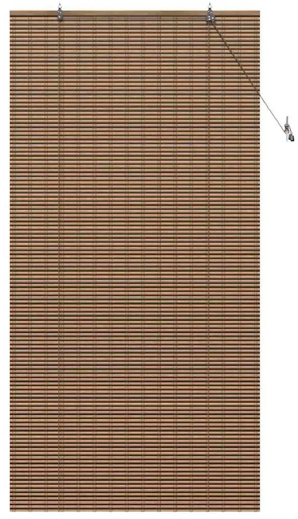 Persiana de Janela com cortinas Manual Castanho 110 x 220 cm Bambu