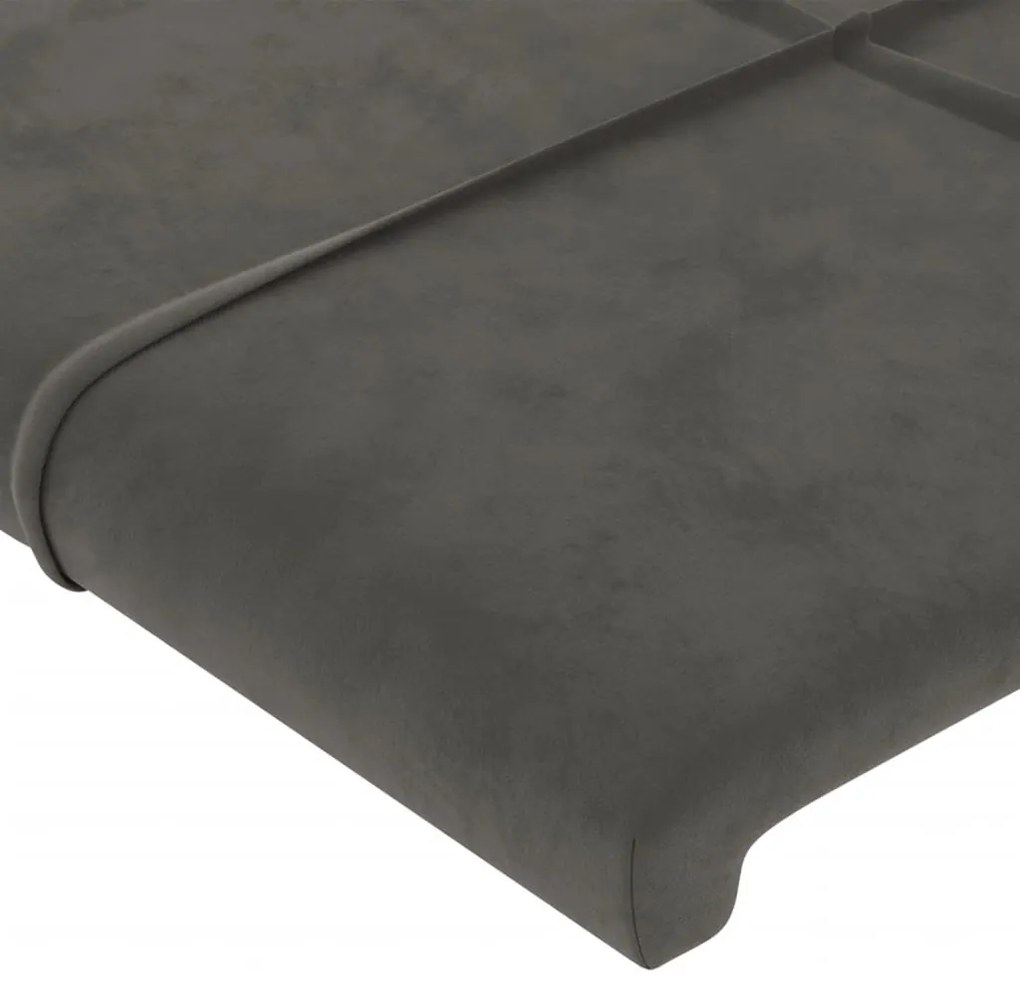 Estrutura de cama sem colchão 90x190 cm veludo cinzento-escuro