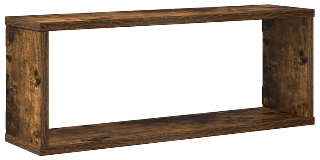 Prateleiras parede 4 pcs madeira processada 60x15x23 cm fumado