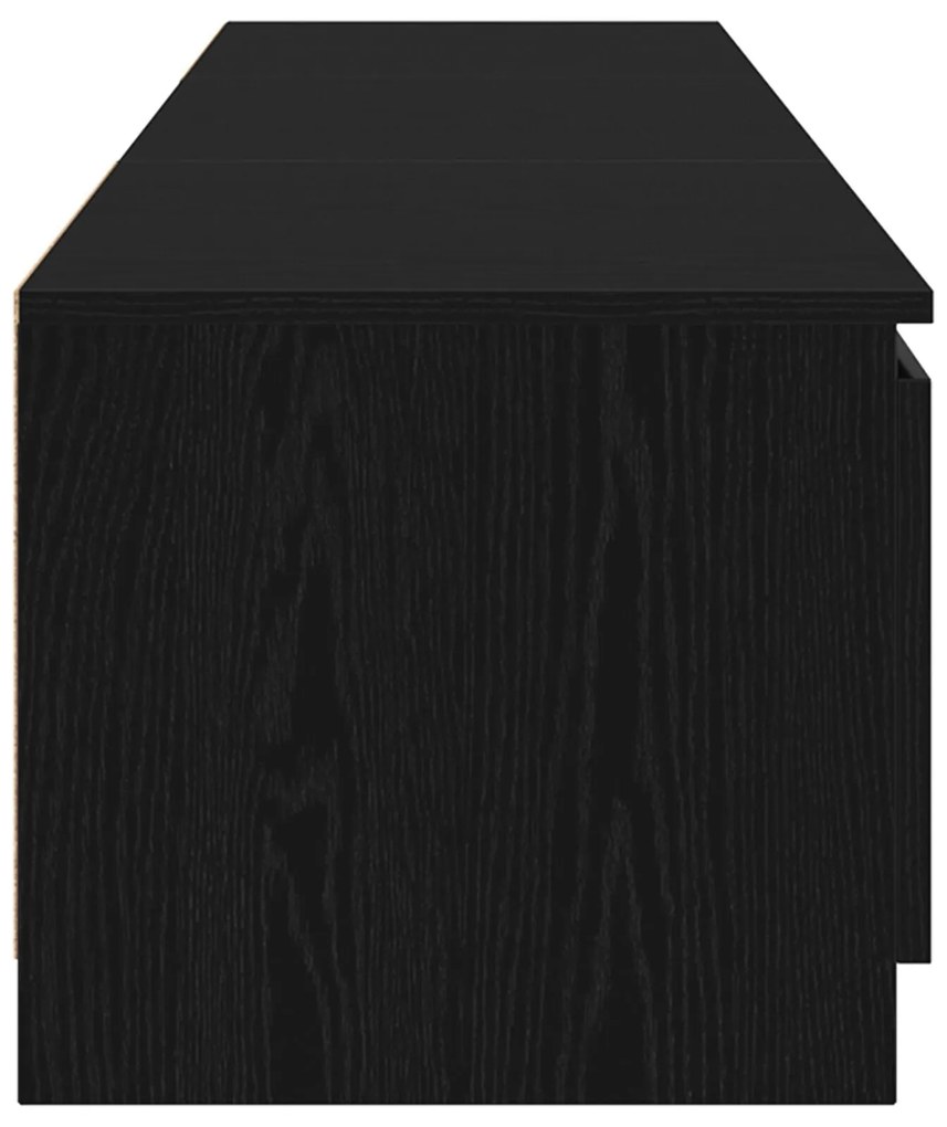 Gabinete de TV vidaXL com Luzes LED em Madeira de Carvalho Preto 140x4