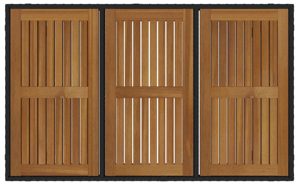 Conjunto de Jantar de Jardim vidaXL 7 Peças Preto em Rattan Poly