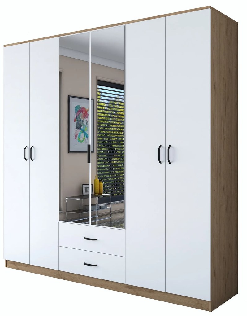 Guarda-roupa BA130 – Nogueira – 210 cm x 210 cm x 51,5 cm