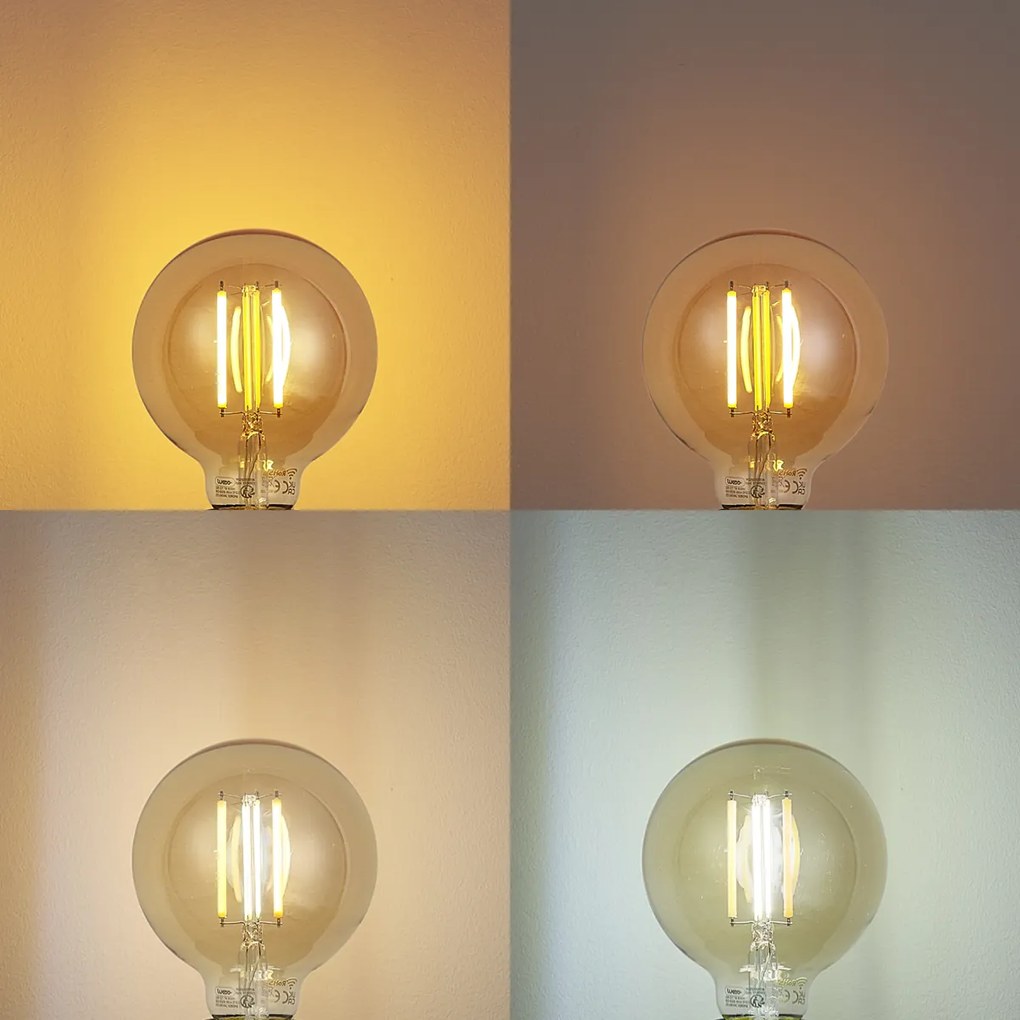 Lâmpada LED E27 Inteligente Regulável G95 Dourada 7W 806 lm 1800-6500K