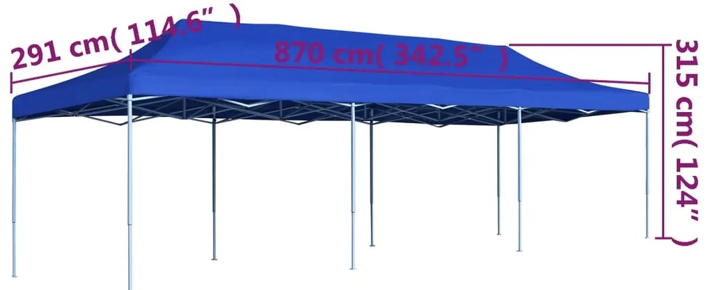 Tenda para festas pop-up dobrável 3x9 m azul