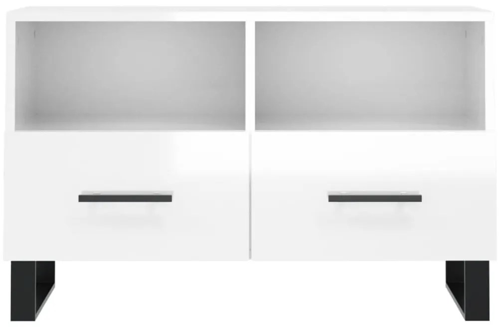 Móvel de TV 80x36x50 cm derivados de madeira branco brilhante
