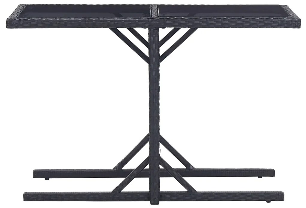 3 pcs conjunto de jantar para jardim preto