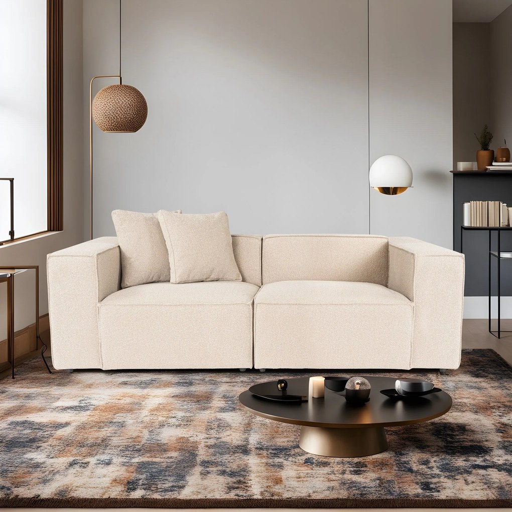 Sofá de 2 Lugares Lora – Pêssego – 220 x 108 x 65 cm