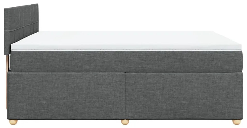 Cama com molas/colchão 160x200 cm tecido cinzento-escuro