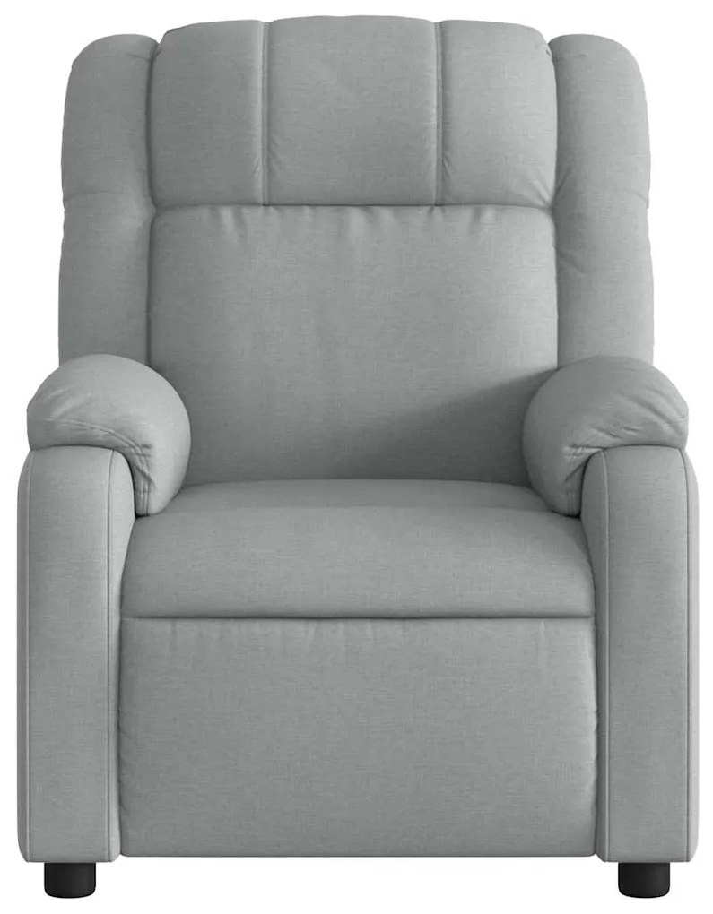 Poltrona de massagens reclinável tecido cinzento-claro