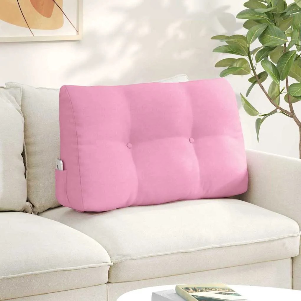 vidaXL Travesseiro para Costas Rosa 80 x 24 x 50 cm tecido