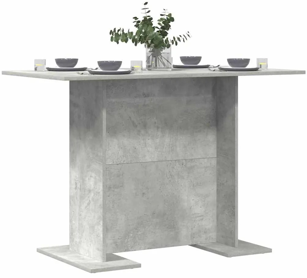 Mesa de jantar vidaXL Cinza Concreto 110x60x75 cm Madeira engenheirada