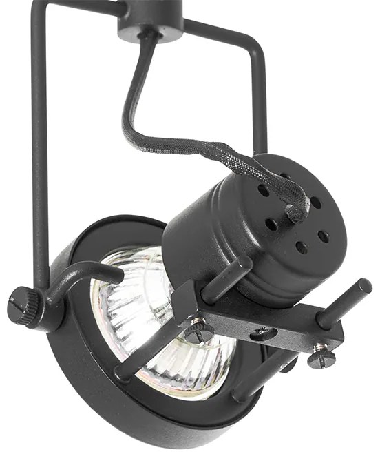 Sistema de trilhos industrial preto com 5 focos monofásicos - Suplux Industrial,Moderno