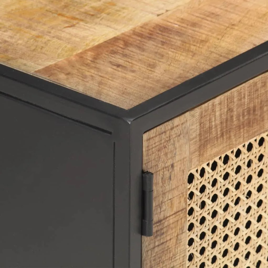 Móvel de TV 120x30x40cm mangueira áspera maciça e palha natural