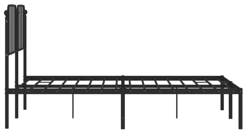 Estrutura de cama com cabeceira 140x190 cm metal preto