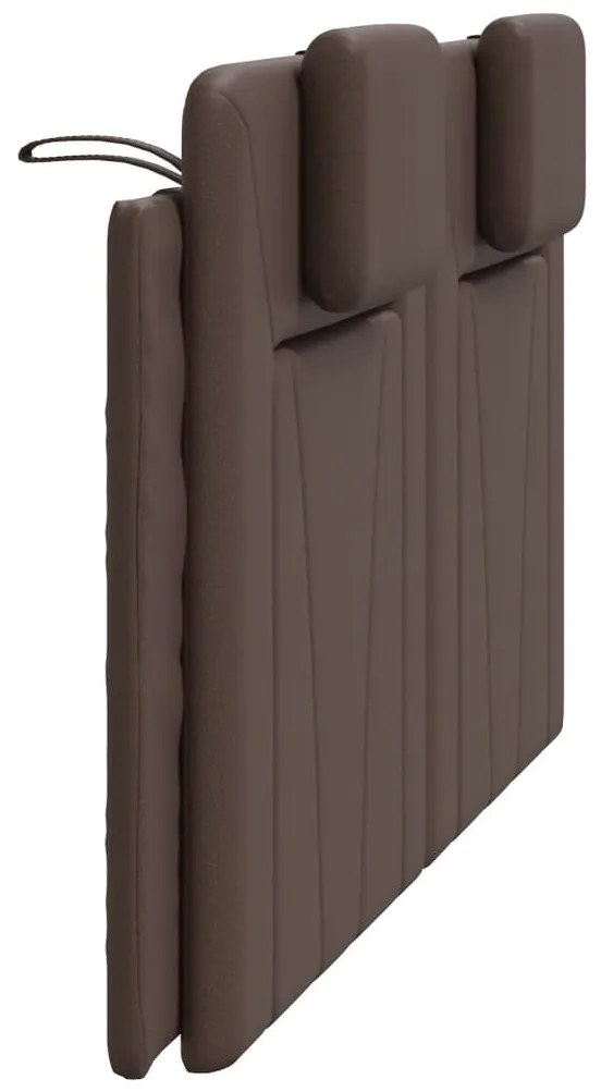 Almofadão de cabeceira 160 cm couro artificial castanho