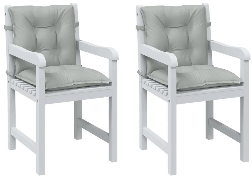 vidaXL Almofadões lombares cadeiras 2pcs mesclado tecido cinza-claro