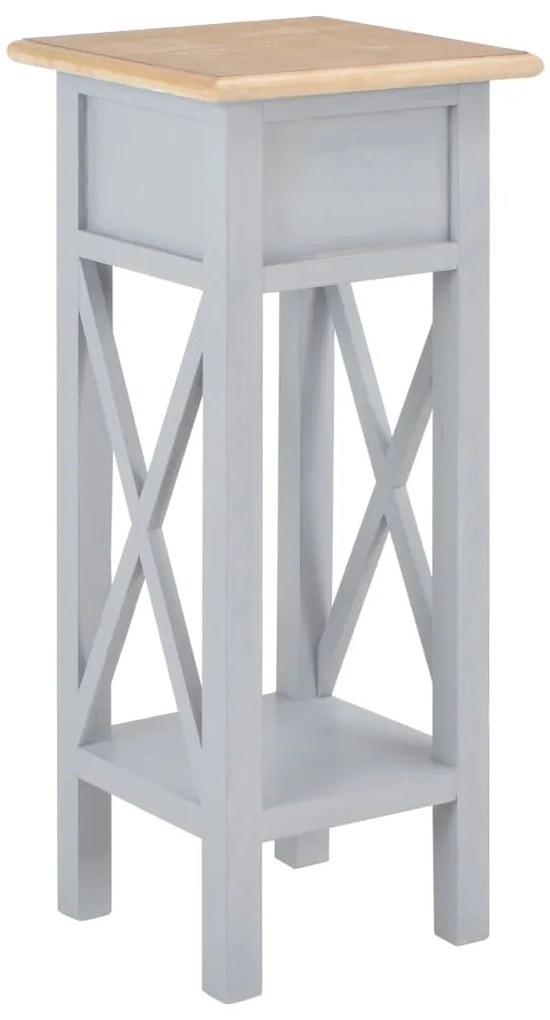 Mesa lateral 27x27x65,5 cm madeira cinzento