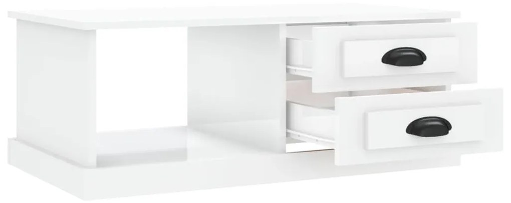 Mesa de centro 90x50x35 cm derivados madeira branco brilhante