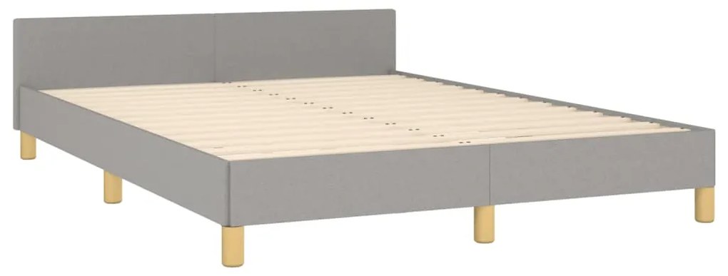 Estrutura de cama sem colchão 140x190 cm tecido cinzento-claro