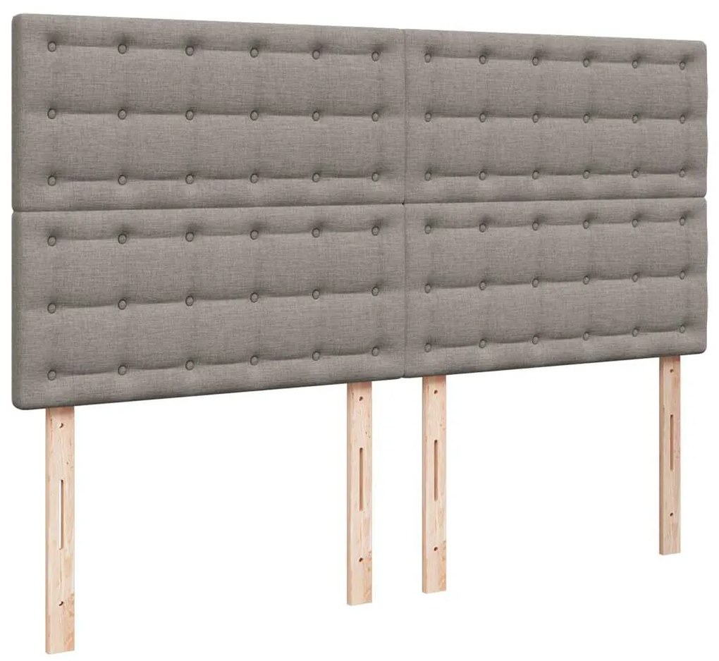 Cama com molas/colchão 200x200 cm tecido castanho-acinzentado