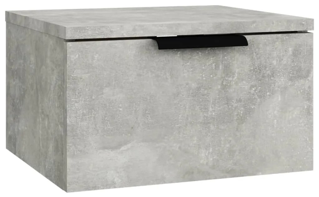 Mesas de cabeceira parede 2 pcs 34x30x20 cm cinza cimento