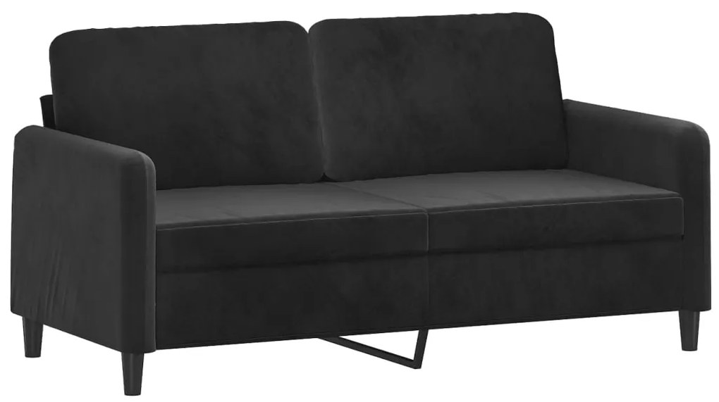 3 pcs conjunto de sofás com almofadas veludo preto
