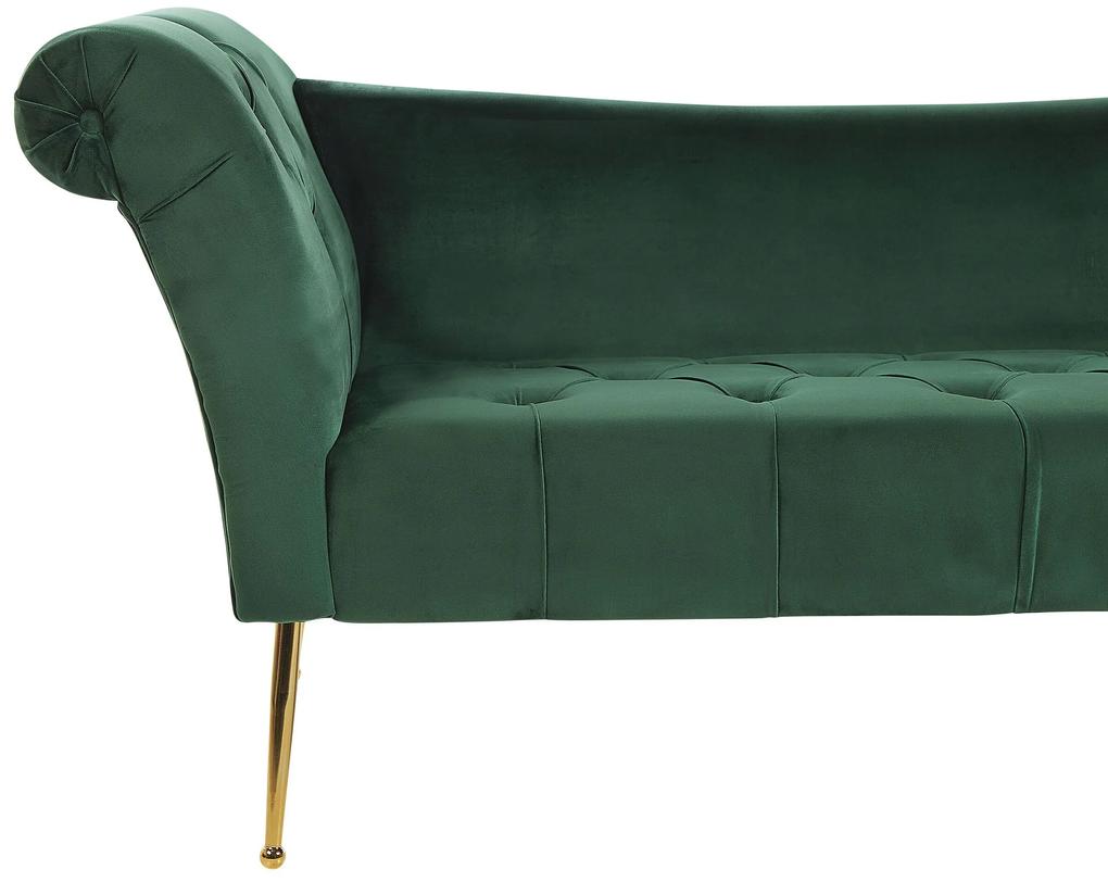 Chaise-longue em veludo verde NANTILLY Beliani