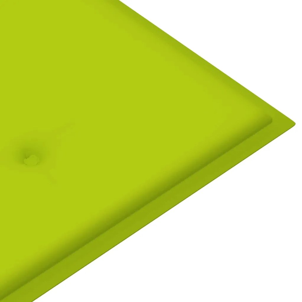 Banco de jardim c/ almofadão verde brilhante 112 cm teca maciça