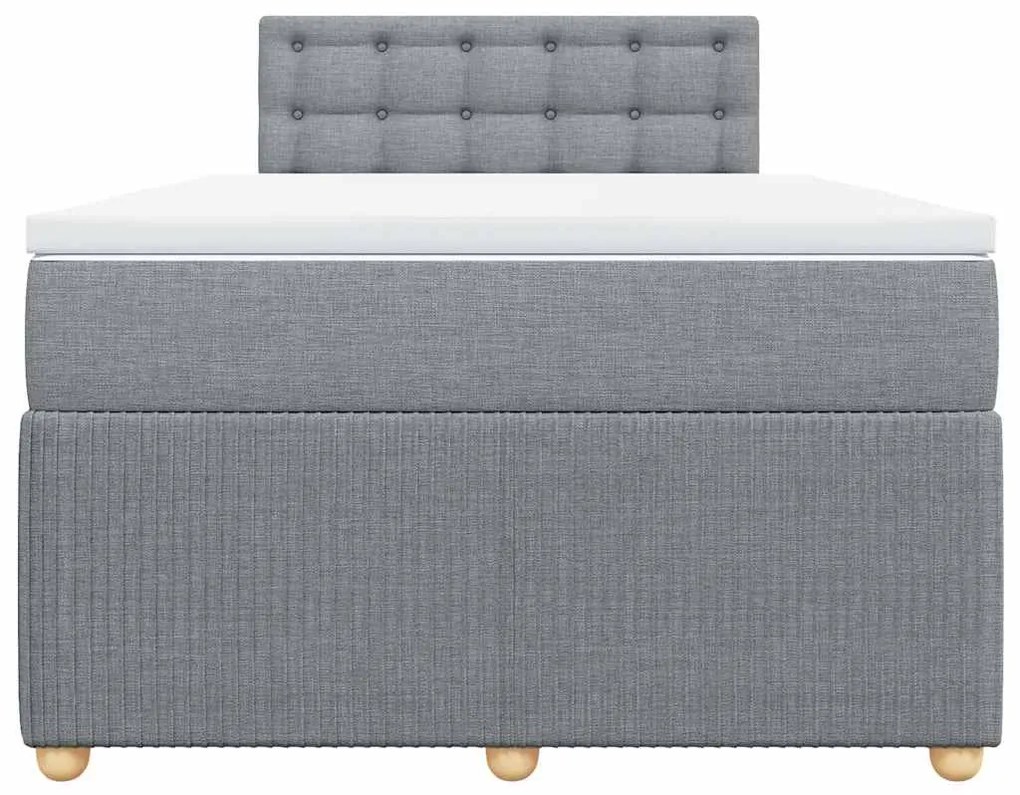Cama com molas/colchão 120x200 cm tecido cinza-claro