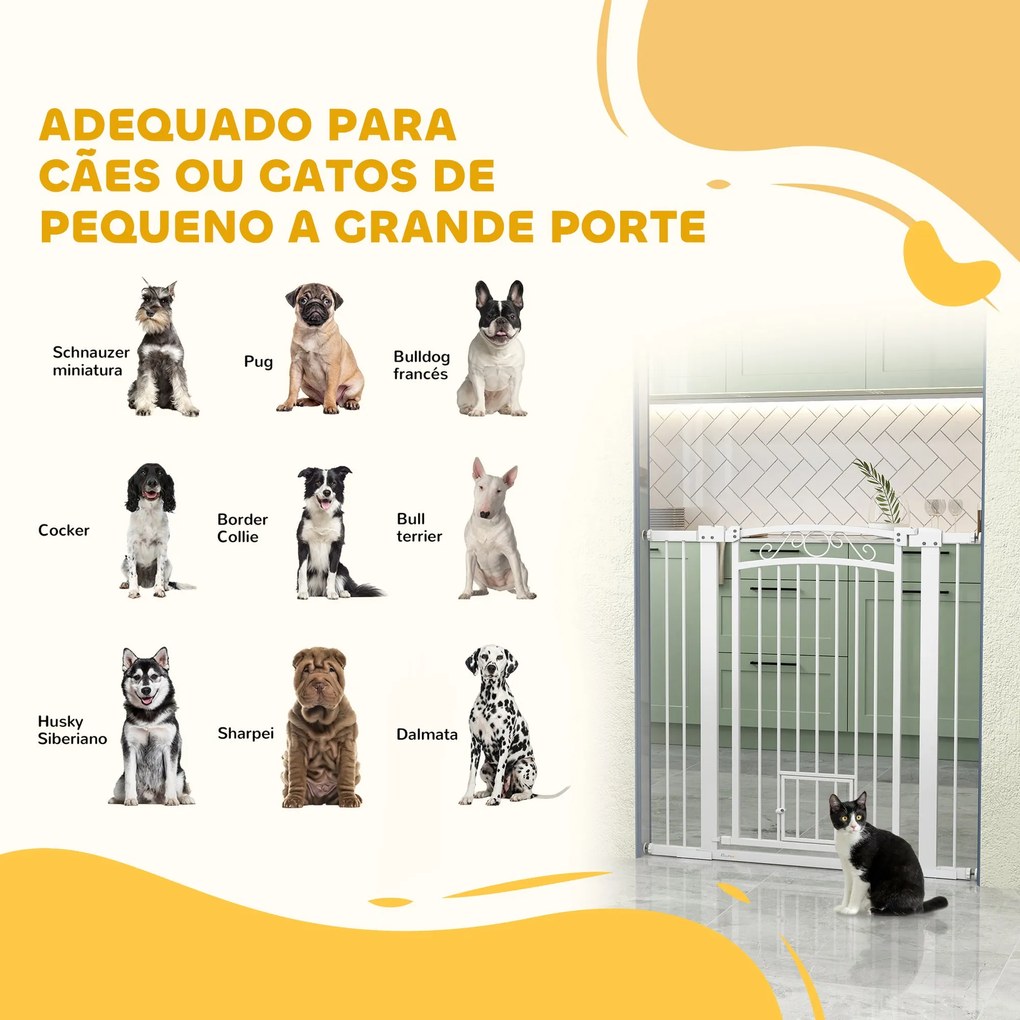 PawHut Barreira de Segurança para Cães Extensível 76-102 cm Barreira p