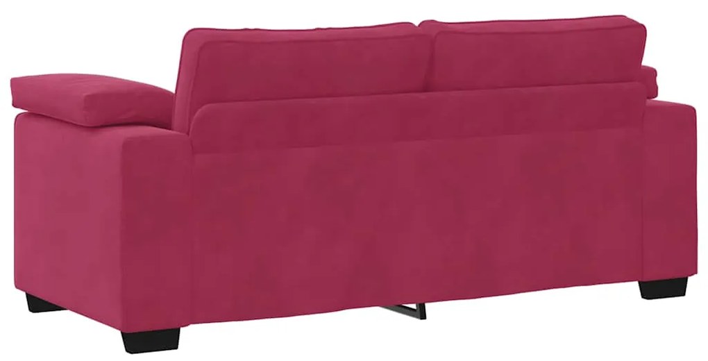 Sofá-luvas 140 cm veludo vermelho tinto