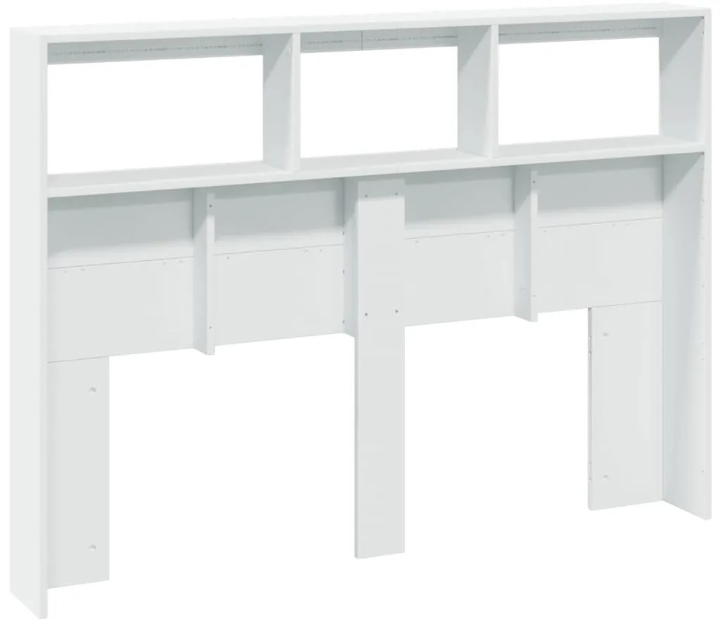 Armário de cabeceira com luzes LED 140x17x102 cm branco