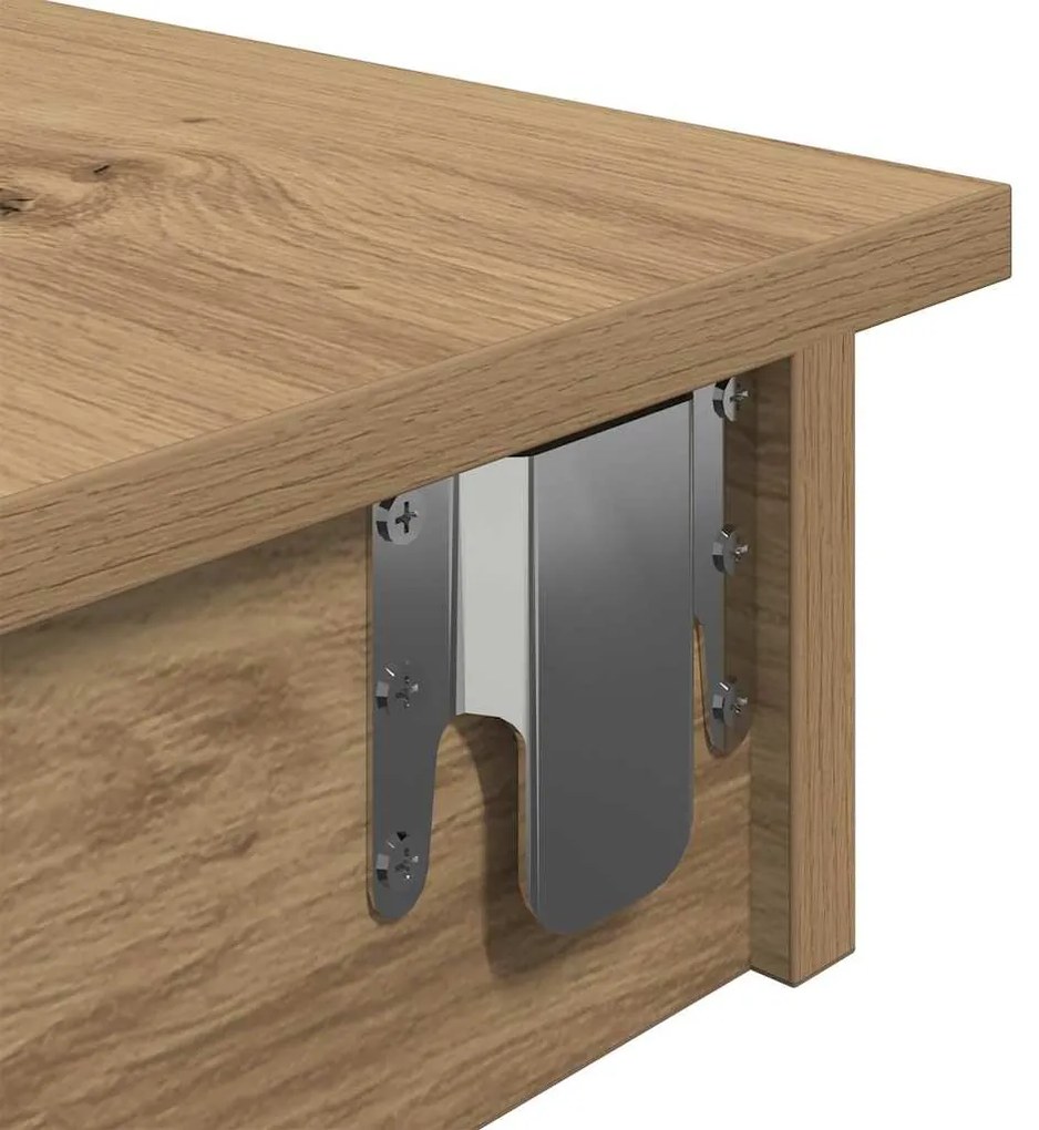 Mesa alta de parede carvalho artesanal 102x45x103,5 cm