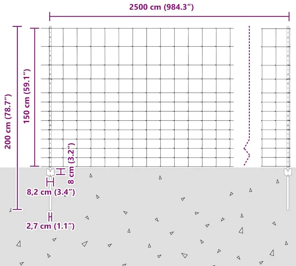 Postes de Cerca vidaXL 22 pcs U-Channel 150 cm Aço Galvanizado
