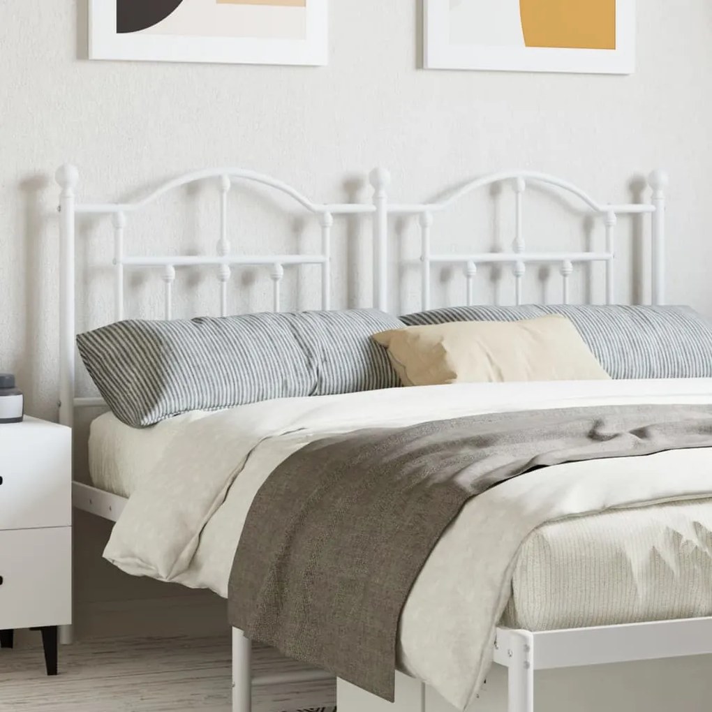 Cabeceira de cama 150 cm metal branco