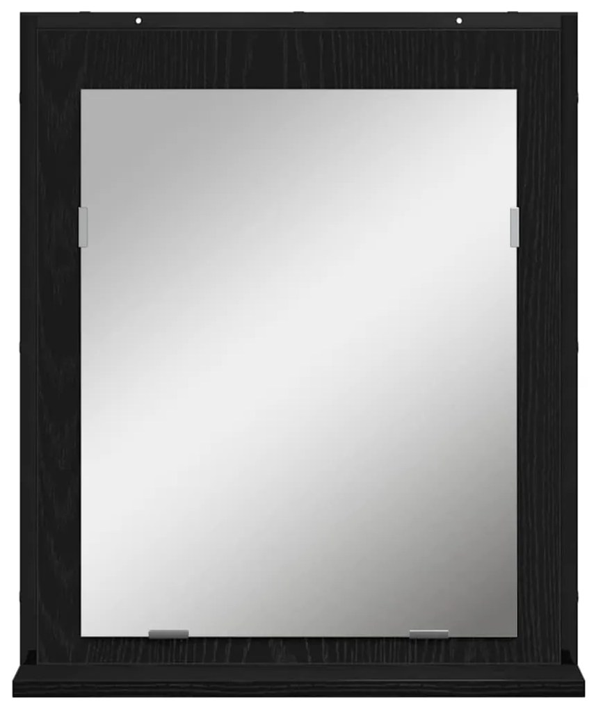 Espelho de Banheiro vidaXL Preto Carvalho 50x12x60 cm Madeira Engenhar